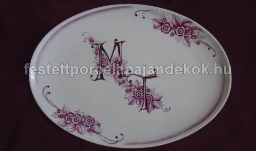 Nászajándék porcelán kínáló tál