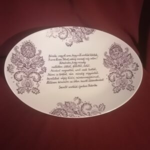 Szülőköszöntő ajándék porcelán ováltál