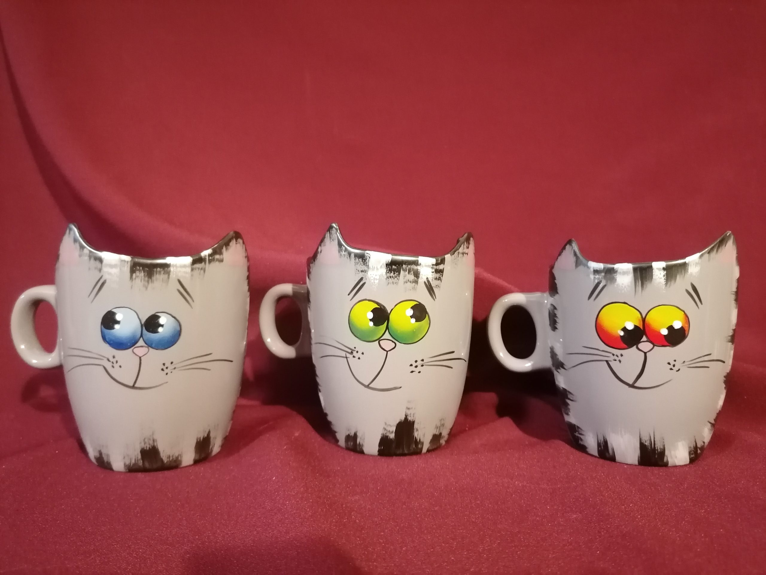 Macskafüles bögre kézzel festve - Image 3