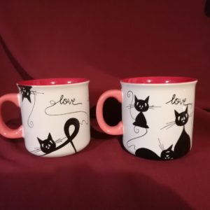 Macskás bögre kézzel festve, 4 dl-es - Image 2