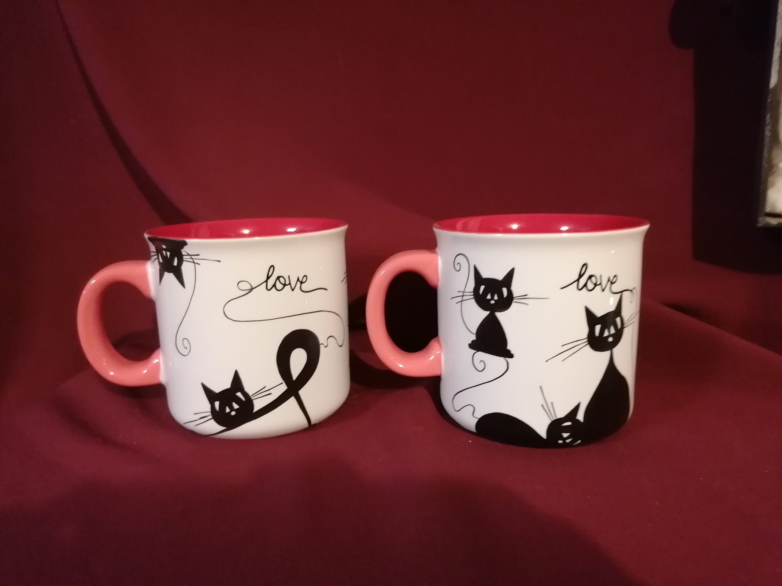 Macskás bögre kézzel festve, 4 dl-es - Image 2