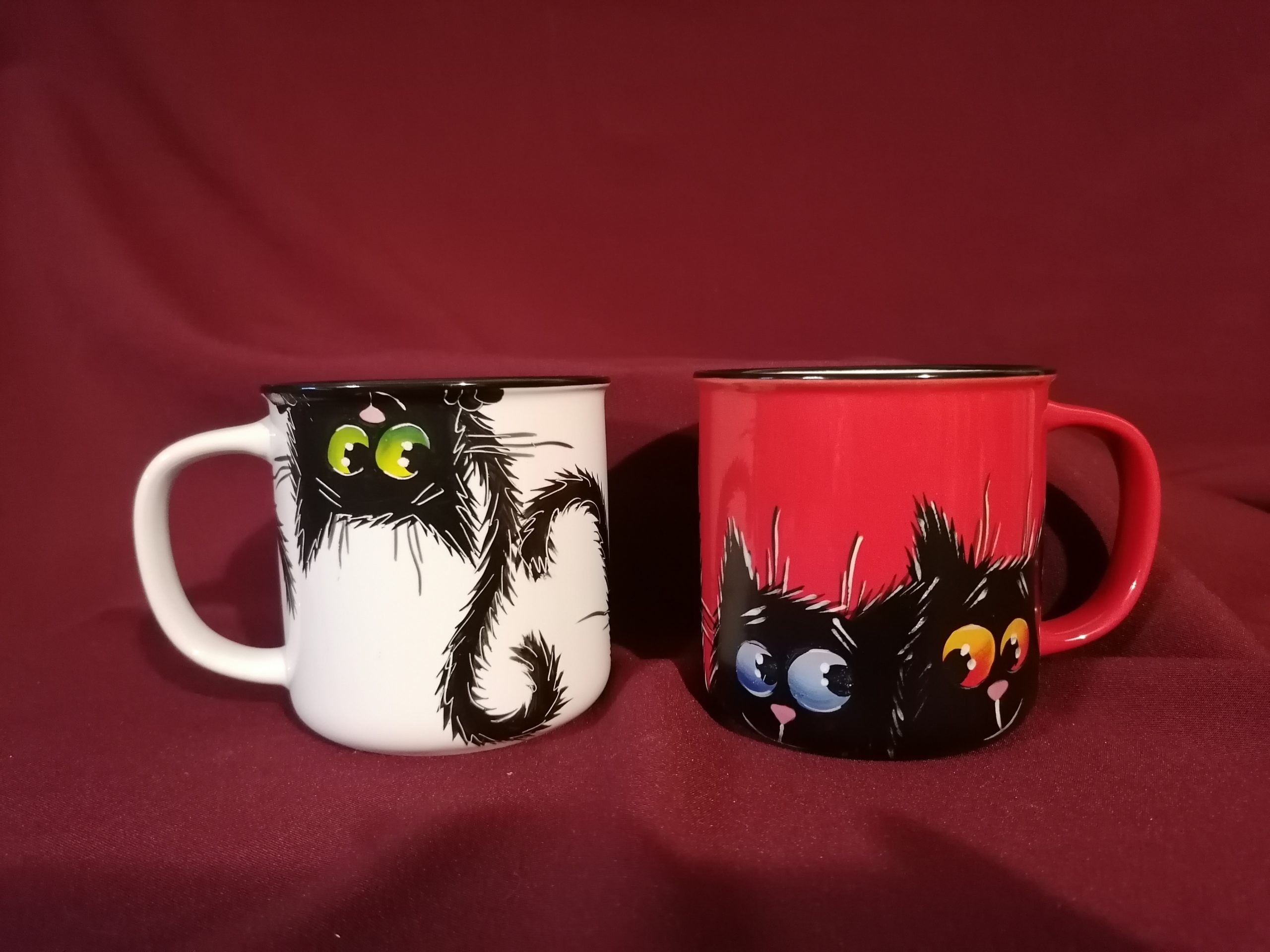 Bolondos cicás bögre, zománc hatású - Image 2