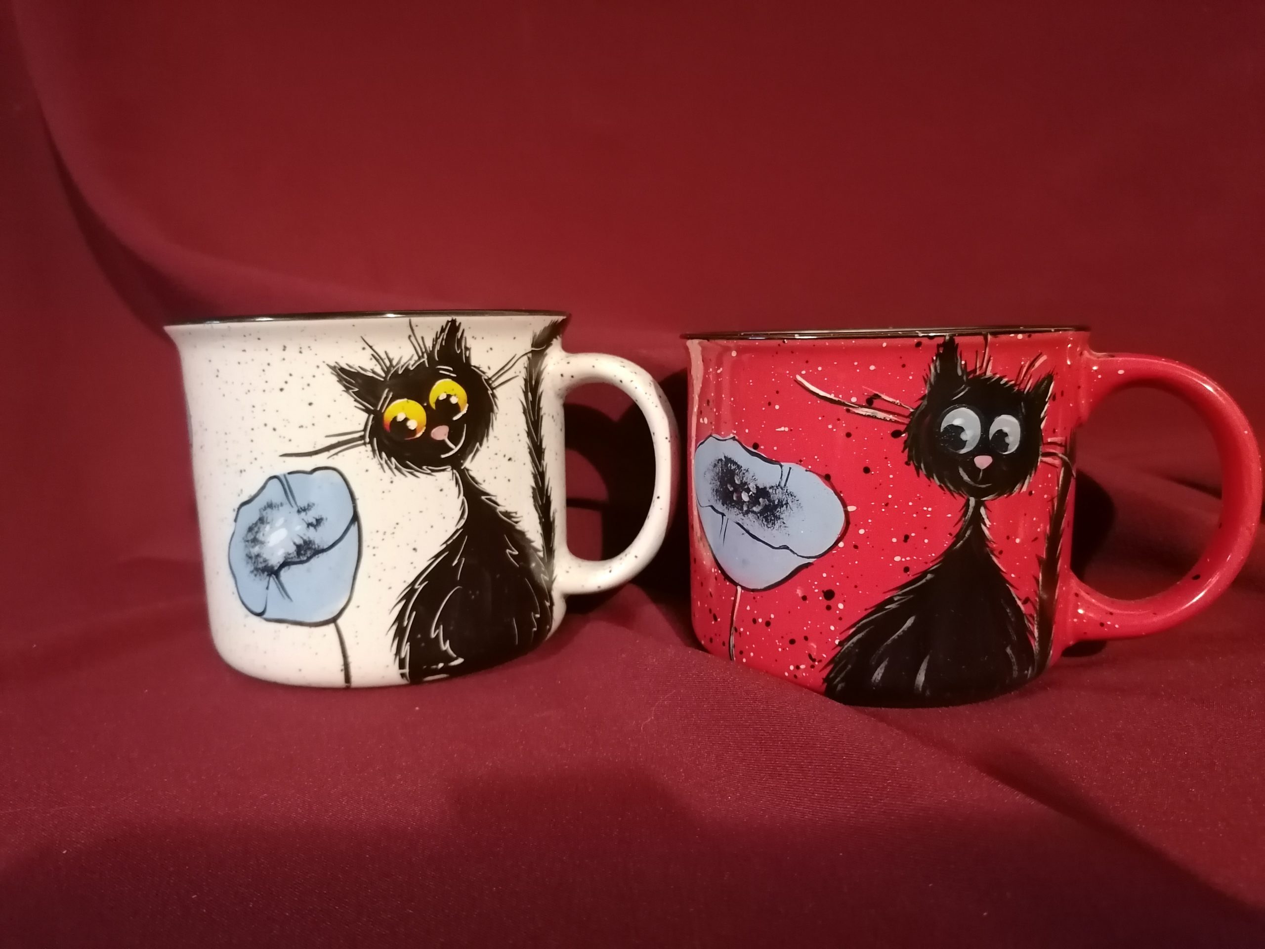 Bolondos cicás bögre, zománc hatású - Image 3