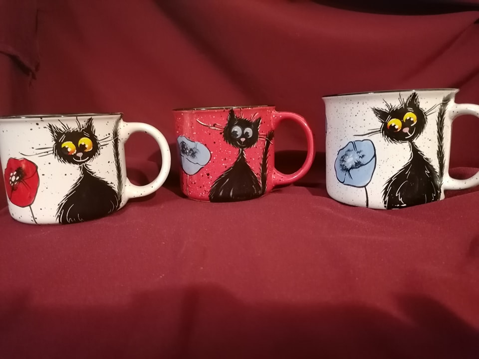 Bolondos cicás bögre, zománc hatású - Image 5