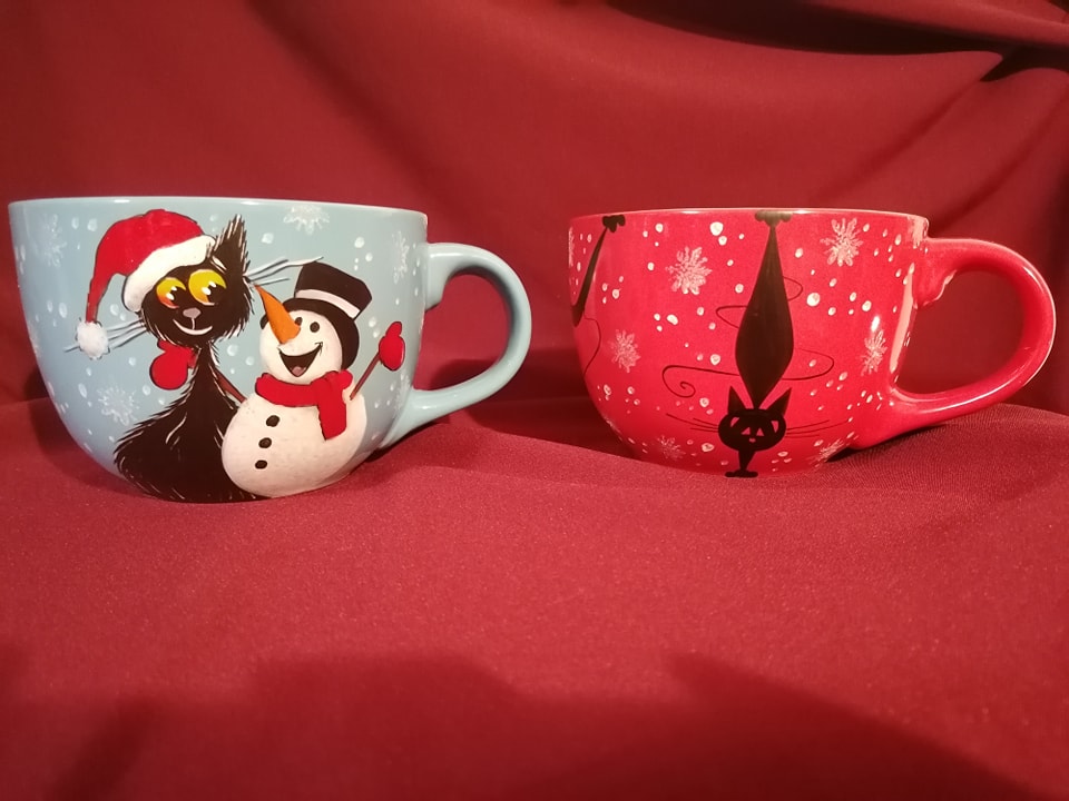 Macskás karácsonyi mintás ajándék