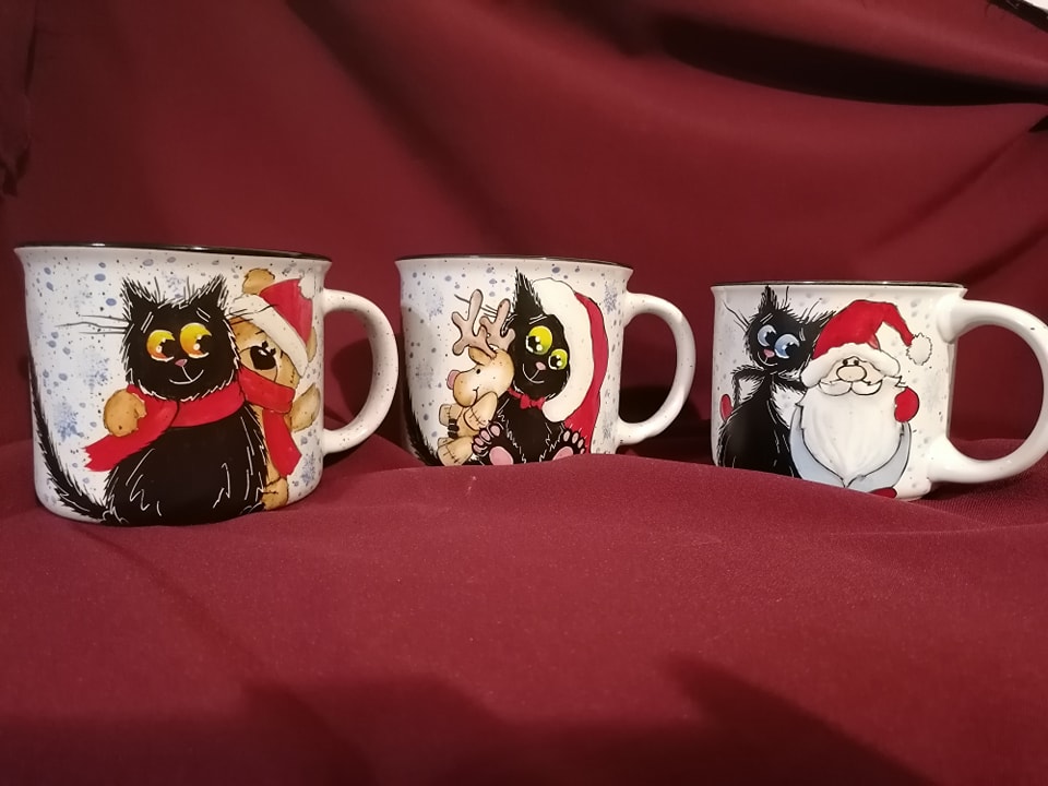 Macskás karácsonyi mintás ajándék