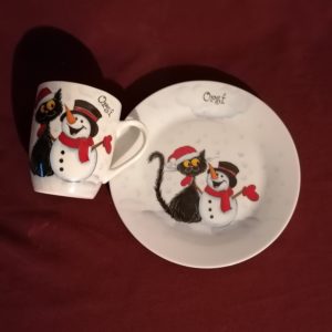 Macskás karácsonyi mintás müzlis tálka - Image 2