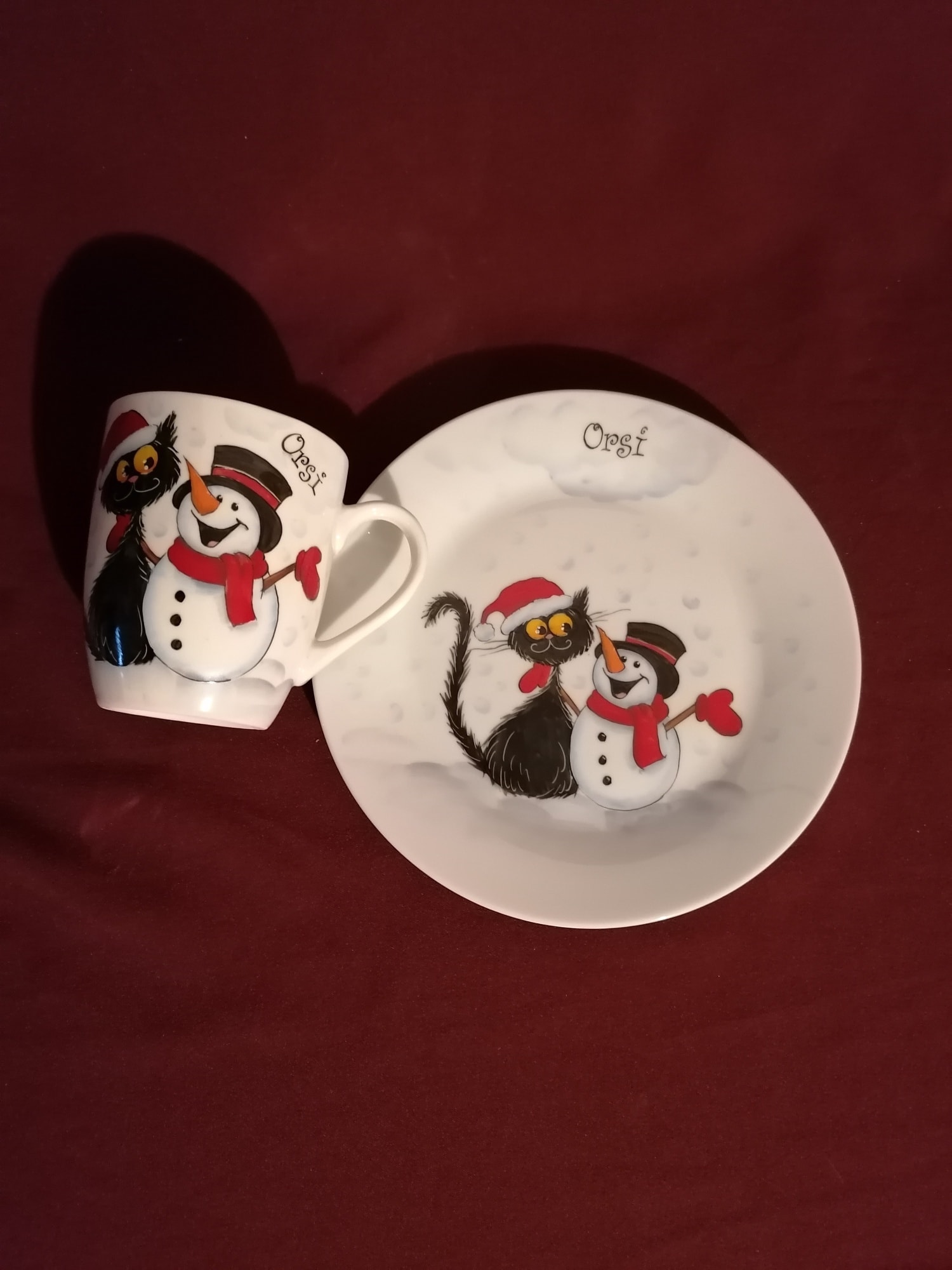 Macskás karácsonyi mintás müzlis tálka - Image 2