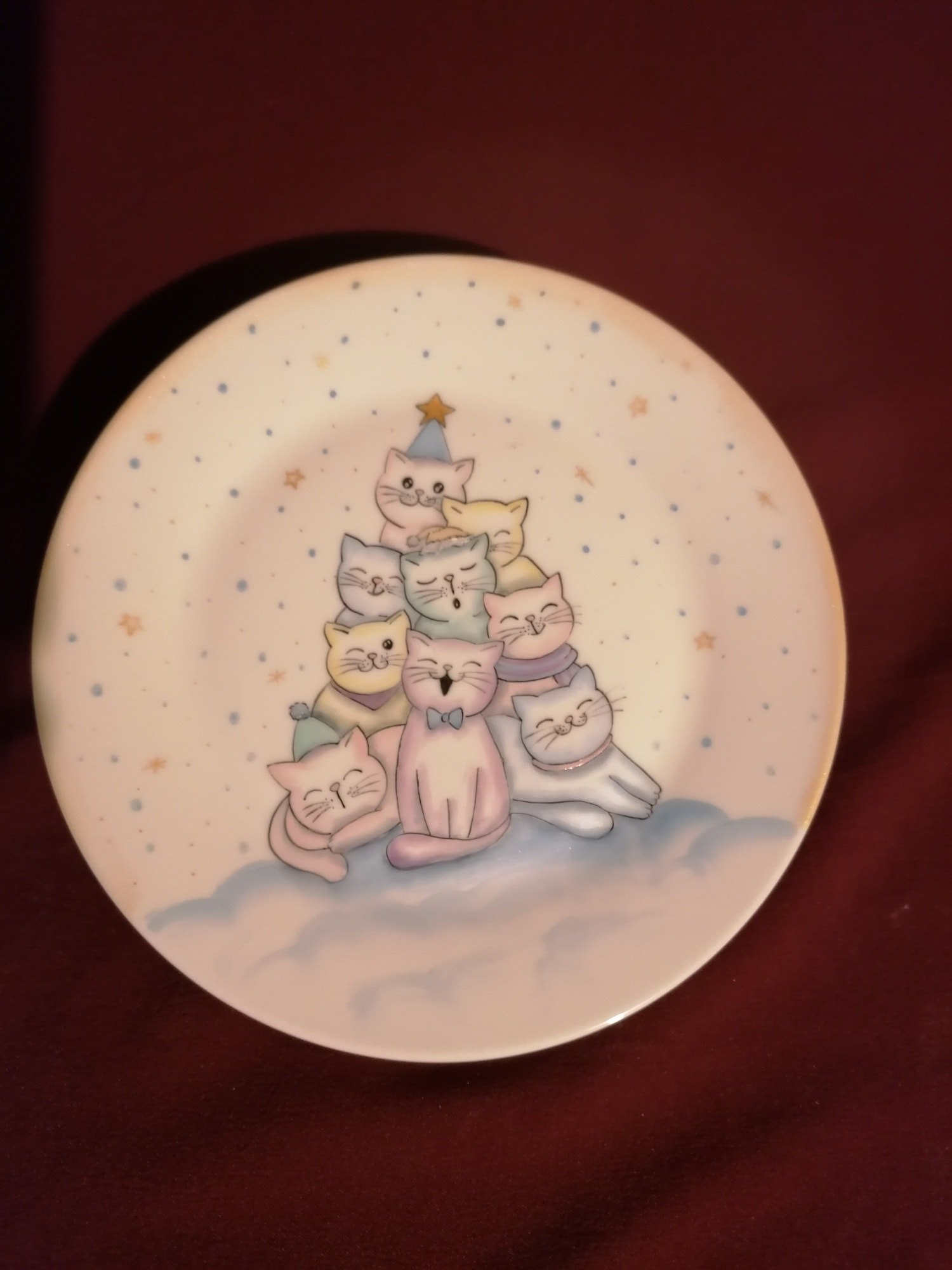 Macskás karácsonyi mintás tányér - Image 2