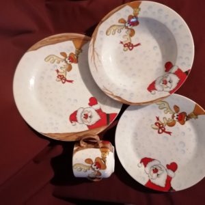 karácsonyi télapós, rénszarvasos szett