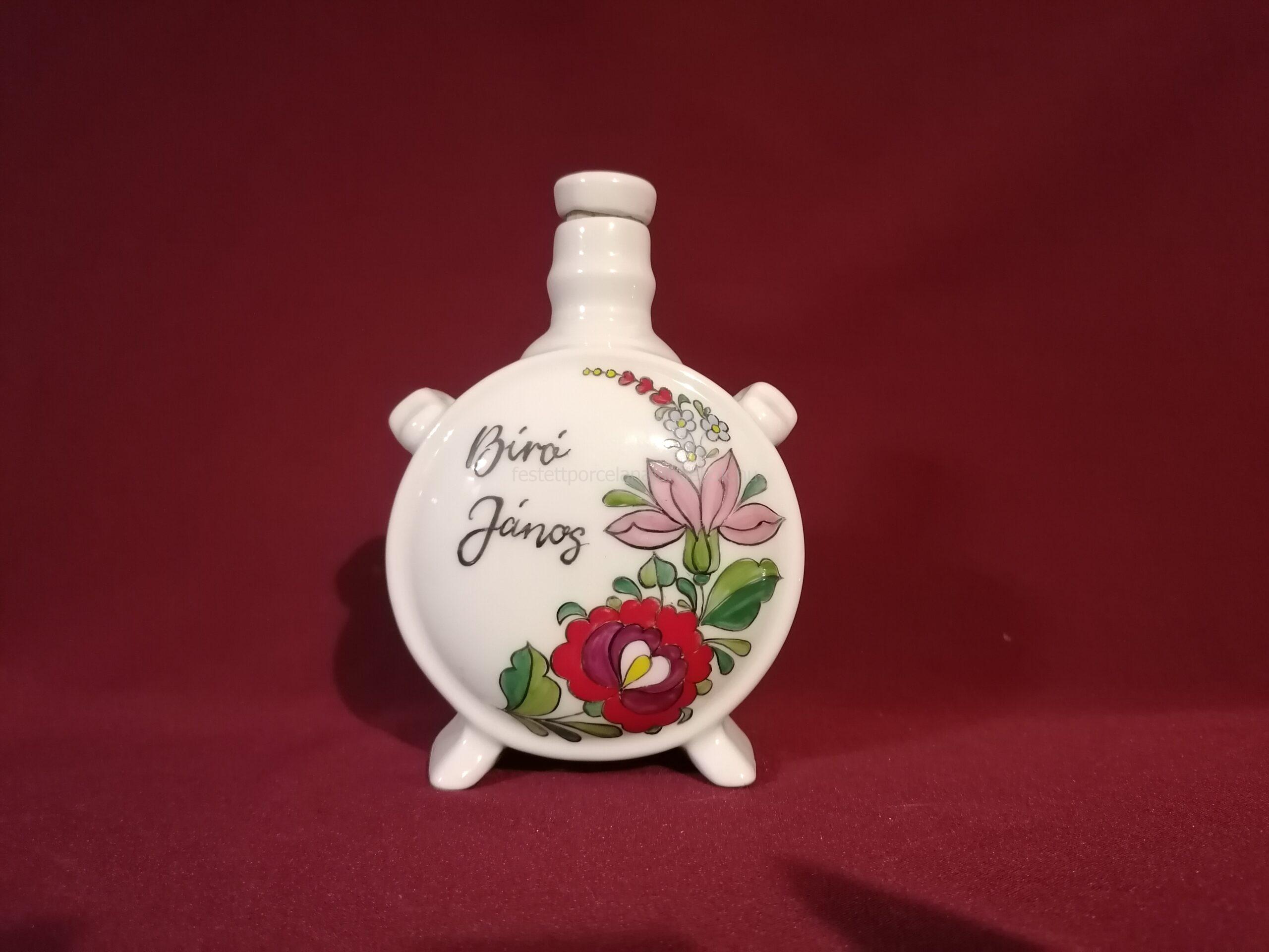 Esküvői szülőköszöntő ajándék porcelán kulacs kalocsai mintával