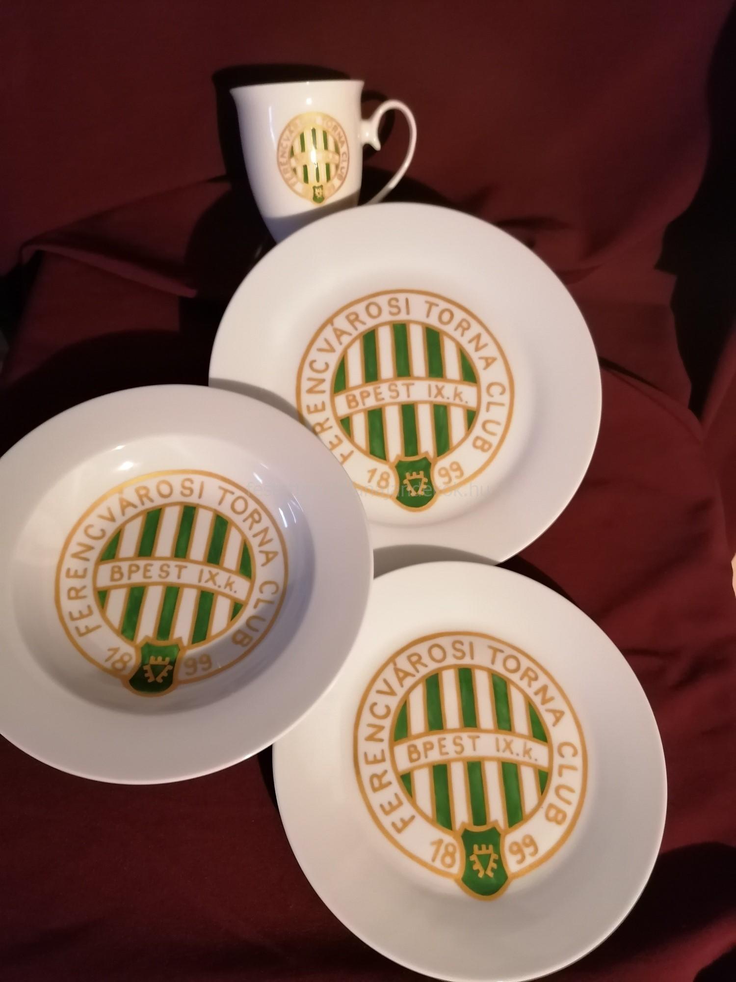 Festett fradis bögre, tányér